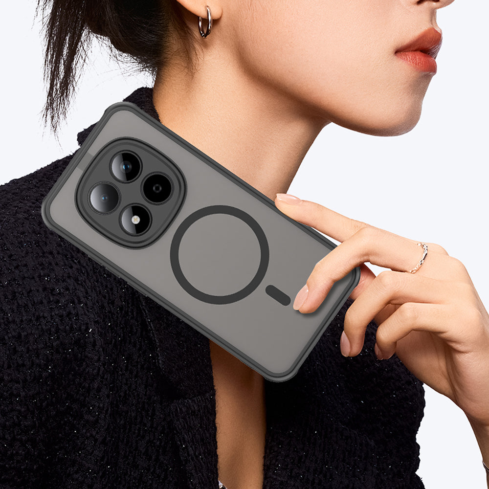 Custodia MagSafe per Xiaomi Redmi Note 15 Pro 5G, Techsuit, HaloFrost II, Nera