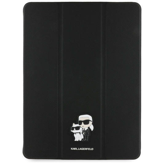 Étui pour Apple iPad Air 13 (2025) / Air 13 (2024), Karl Lagerfeld, Saffiano Karl & Choupette, Noir.