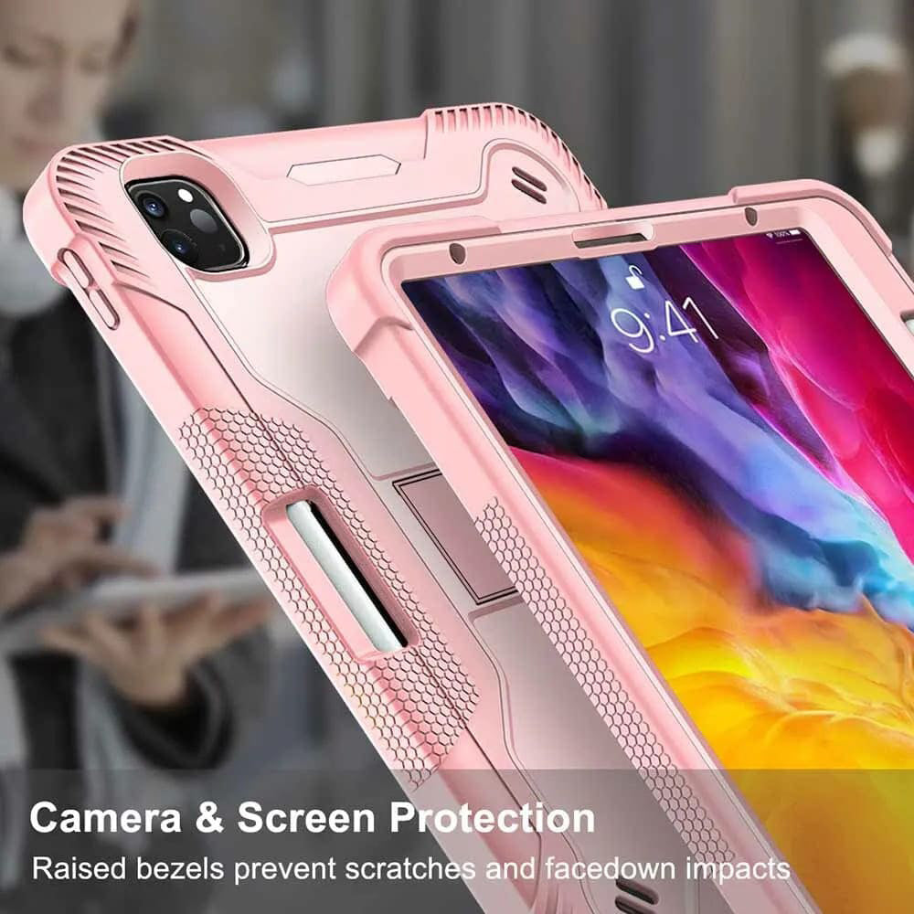 Coque pour Apple iPad Pro 11 (2024), Techsuit, Rugged TabShell, Rose
