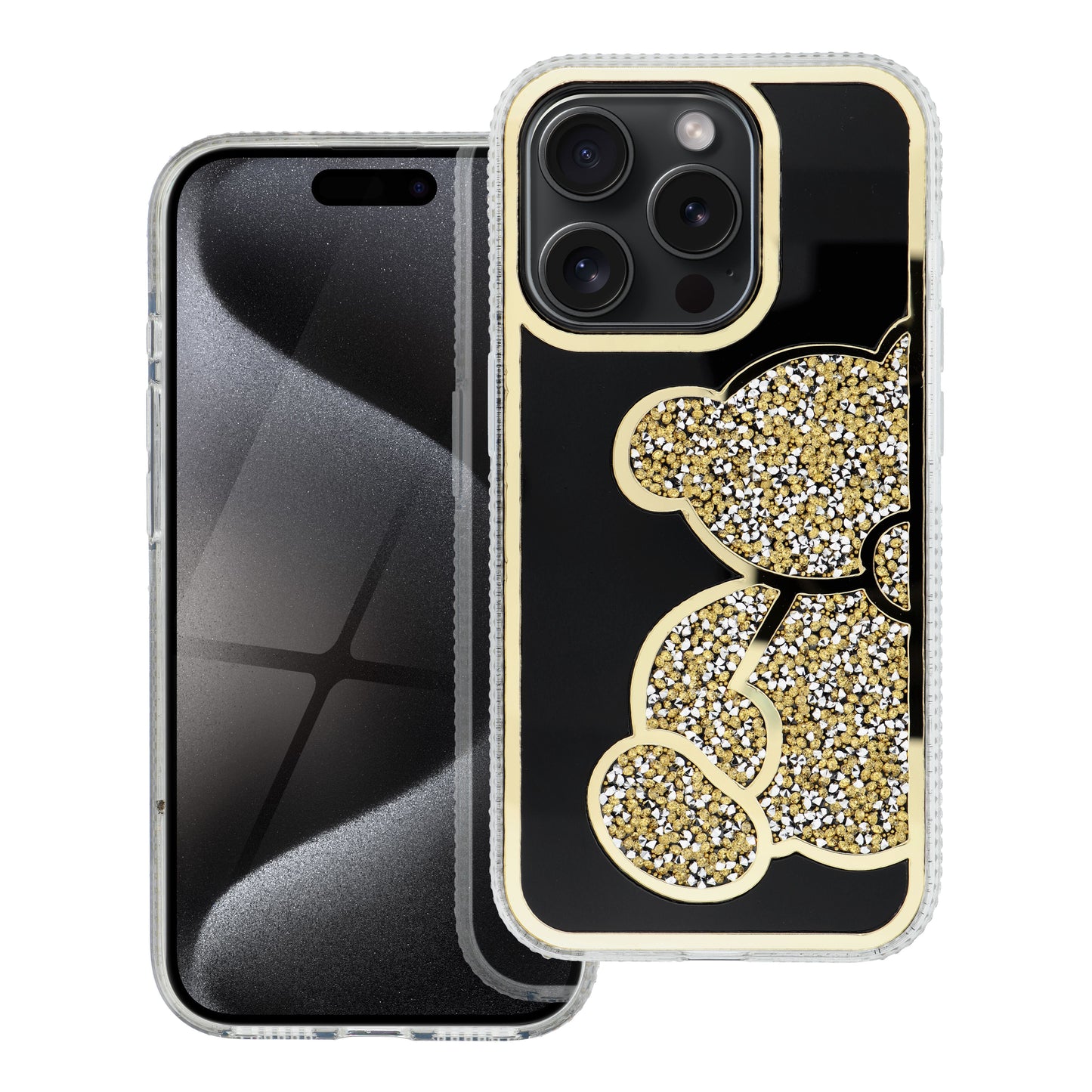 Custodia per Apple iPhone 17e / 16e, OEM, Teddy Bear, Dorata