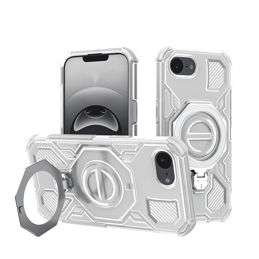 Custodia per Apple iPhone 17e / 16e, Techsuit, Carbon Shield Pro, Bianca