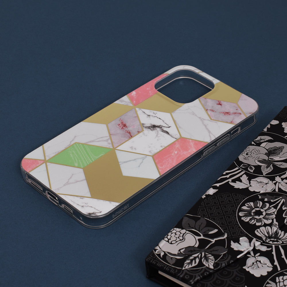 Custodia per Apple iPhone 13 Pro Max, Techsuit, Marble, Viola