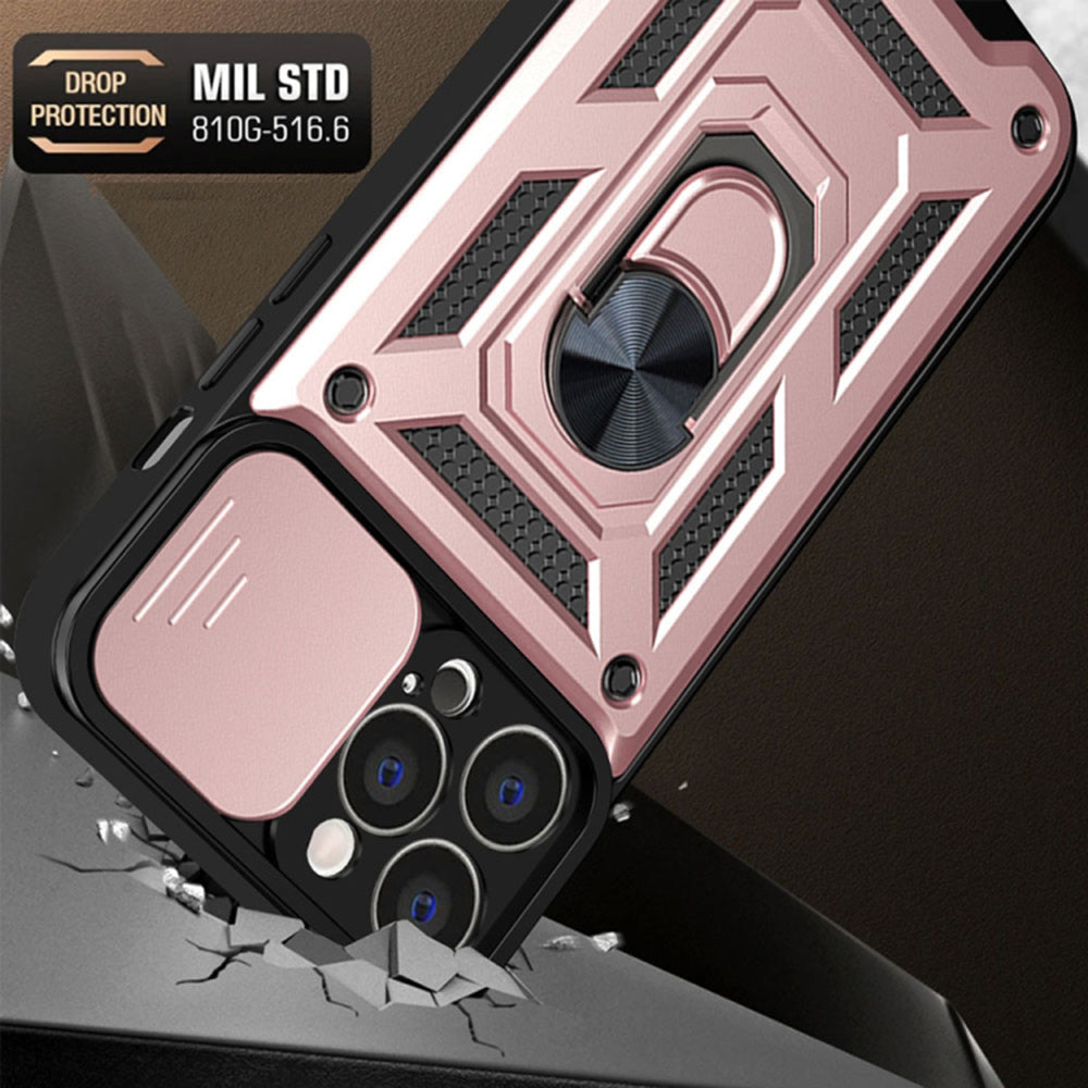 Custodia per Apple iPhone 13 Pro, Techsuit, CamShield, Rosa