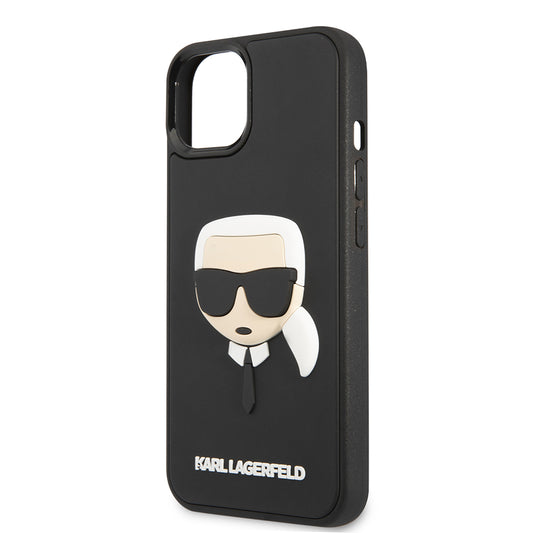 Hülle für Apple iPhone 14 Plus, Karl Lagerfeld, 3D Rubber Karl's Head, Schwarz