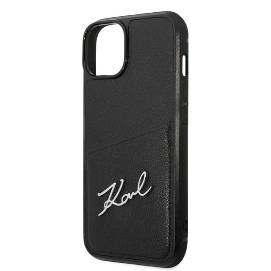 Custodia per Apple iPhone 14 Plus, Karl Lagerfeld, Cardslots Signature Logo, Nera