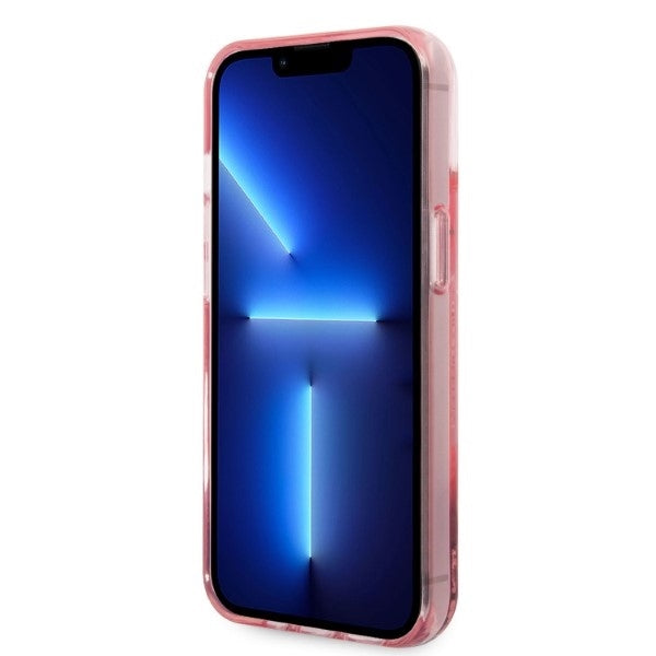Étui pour Apple iPhone 14 Plus, Karl Lagerfeld, Glitter Karl's Head, Rose