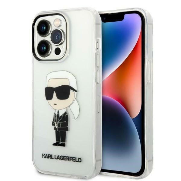 Étui pour Apple iPhone 14 Pro Max, Karl Lagerfeld, Ikonik Karl, Transparent