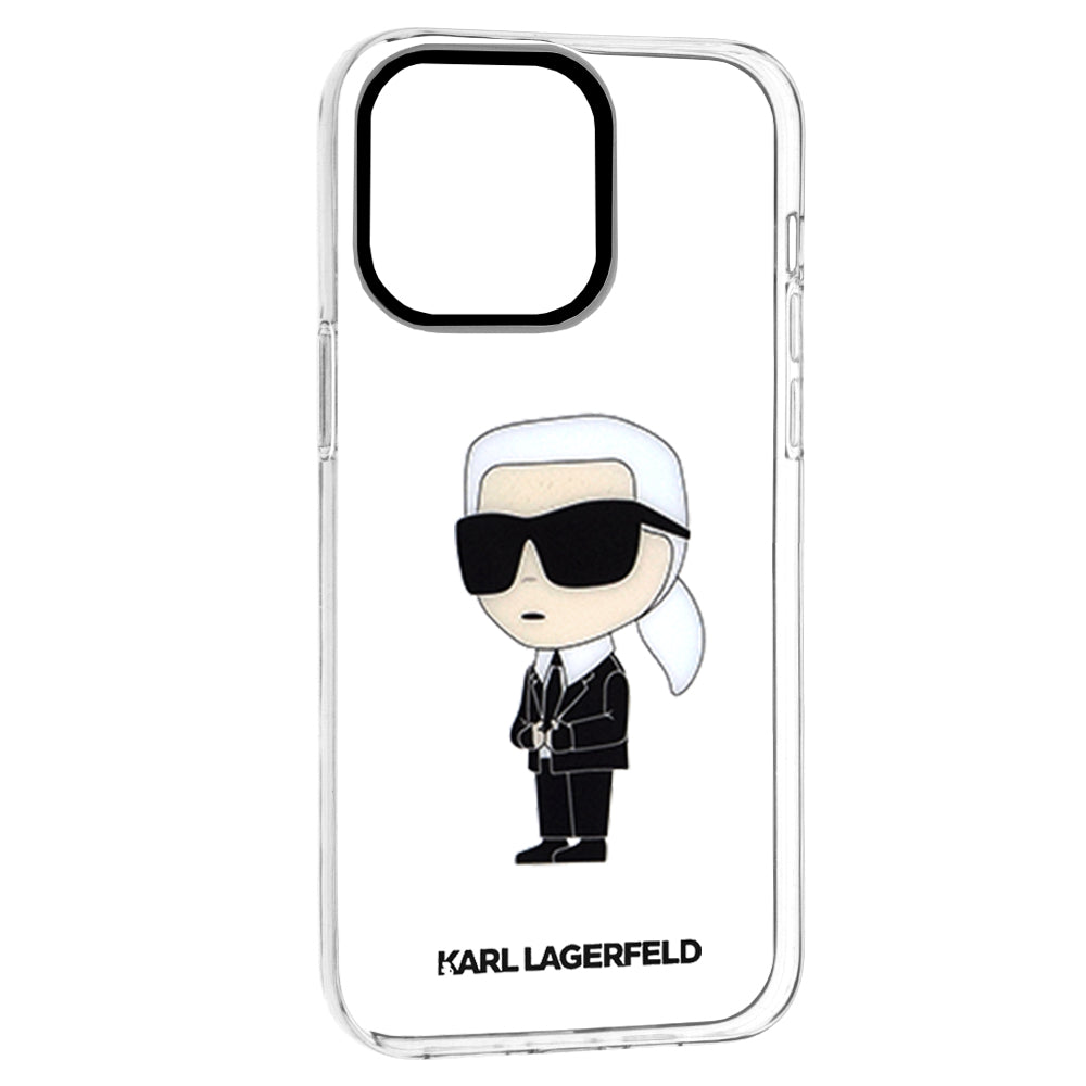 Étui pour Apple iPhone 14 Pro Max, Karl Lagerfeld, Ikonik Karl, Transparent