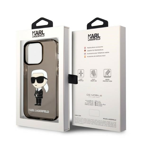 Custodia per Apple iPhone 14 Pro Max, Karl Lagerfeld, IML Ikonik NFT, Nera