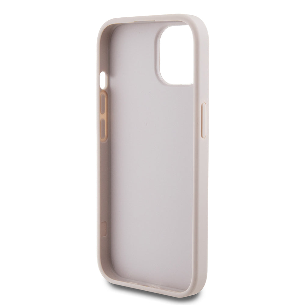Étui pour Apple iPhone 15, Guess, Logo Or Métal 4G, Rose