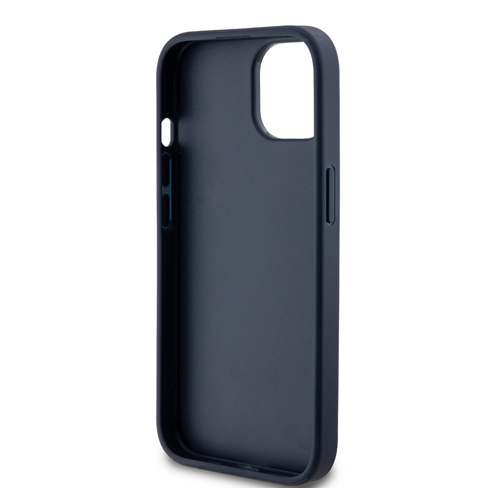Custodia per Apple iPhone 15, Guess, 4G Triangle Logo, Blu