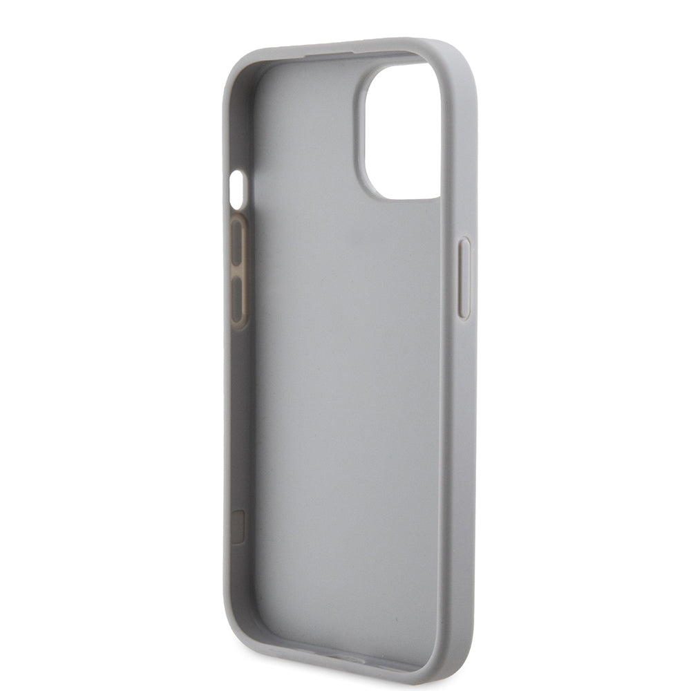 Custodia per Apple iPhone 15, Guess, Strass Metal Logo, Argento