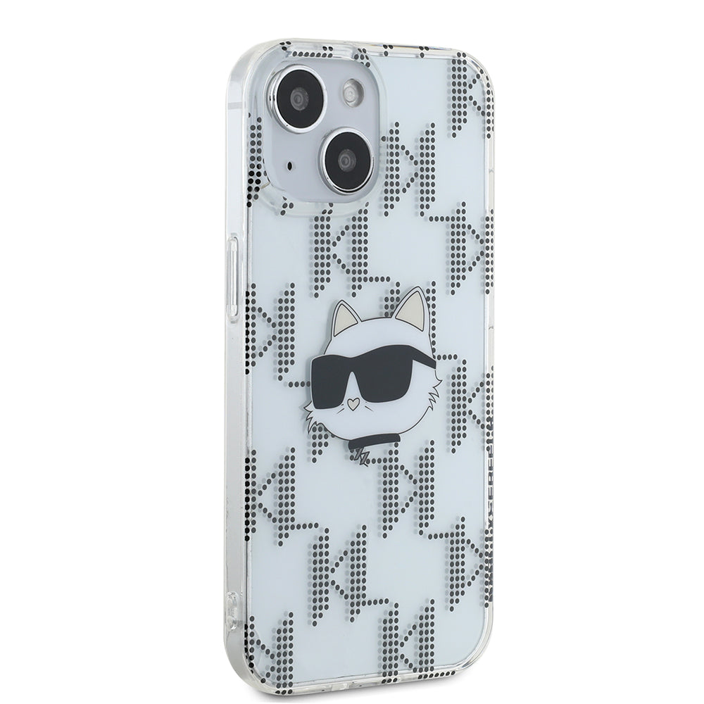 Étui pour Apple iPhone 15, Karl Lagerfeld, IML Electroplated Choupette Head, Transparent