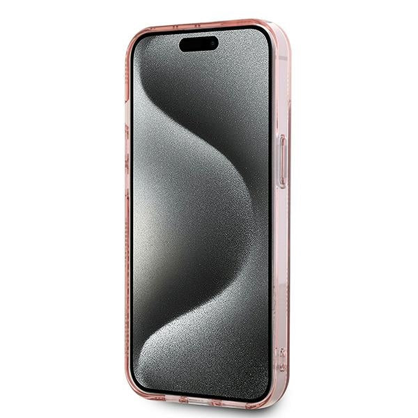 Étui pour Apple iPhone 15, Karl Lagerfeld, IML Luxury Monogram Choupette's Head, Rose