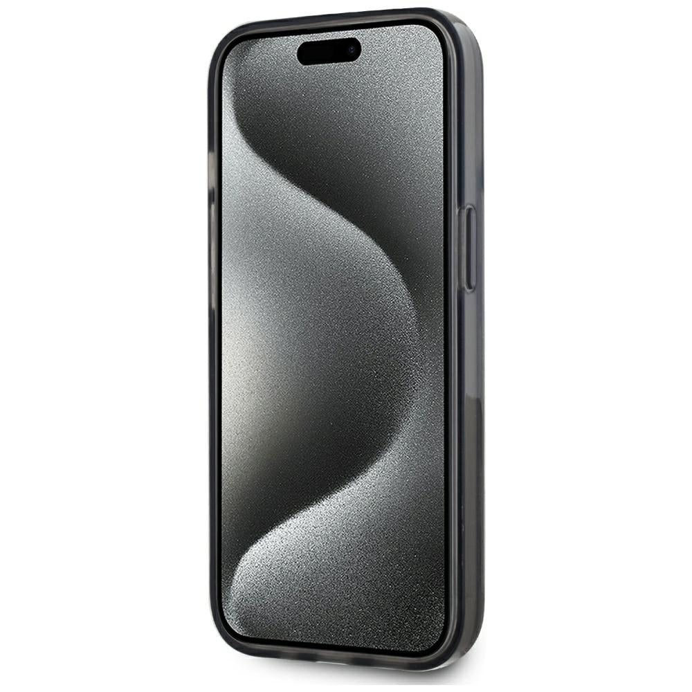 Custodia per Apple iPhone 15, Karl Lagerfeld, Liquid Glitter Monogram, Nera