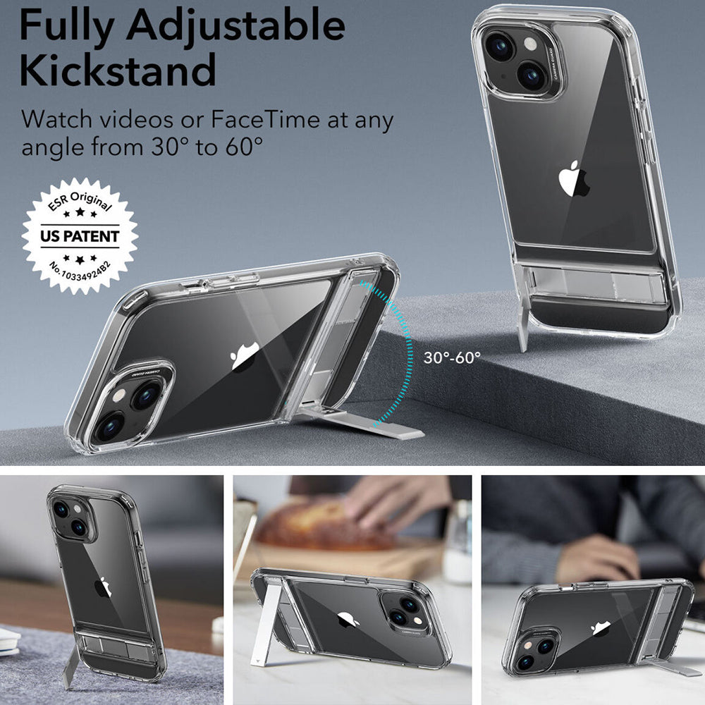 Custodia per Apple iPhone 15 Plus, ESR, Air Shield Boost Kickstand, Trasparente