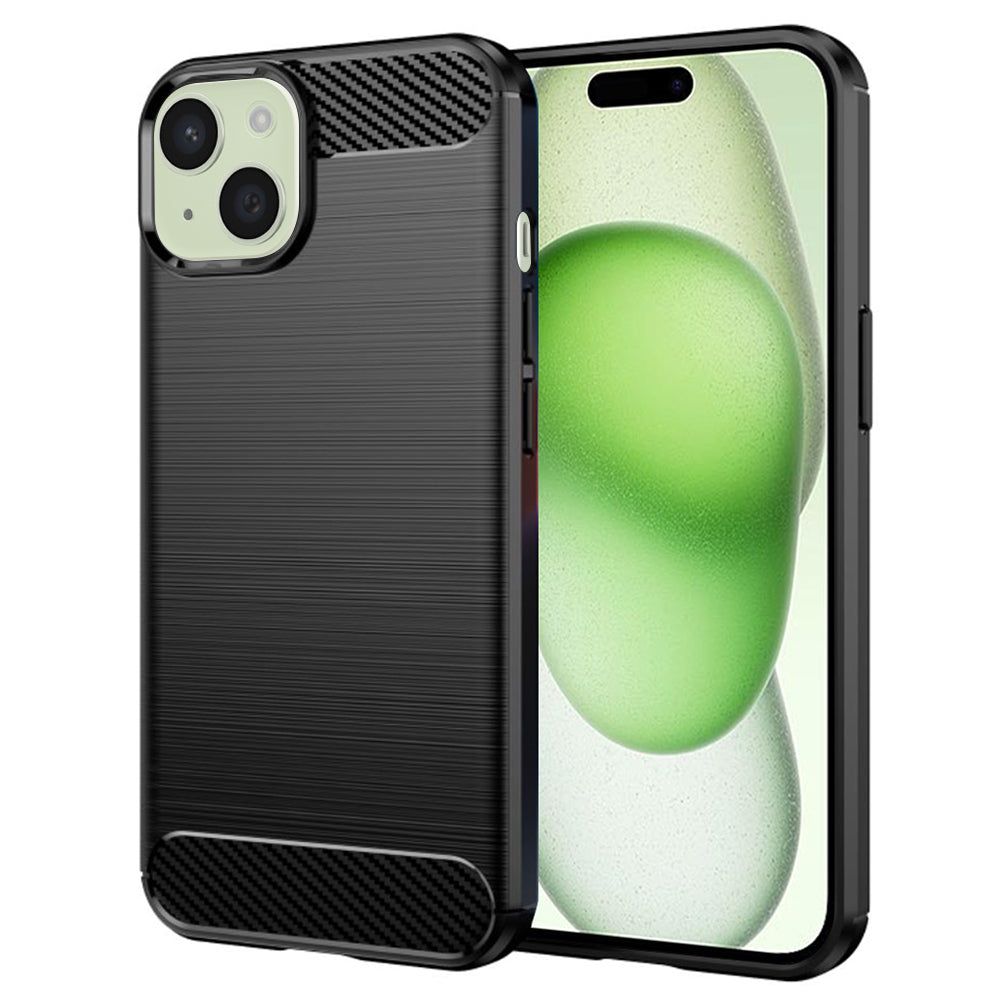Custodia per Apple iPhone 15 Plus, Techsuit, Carbonio, Nera