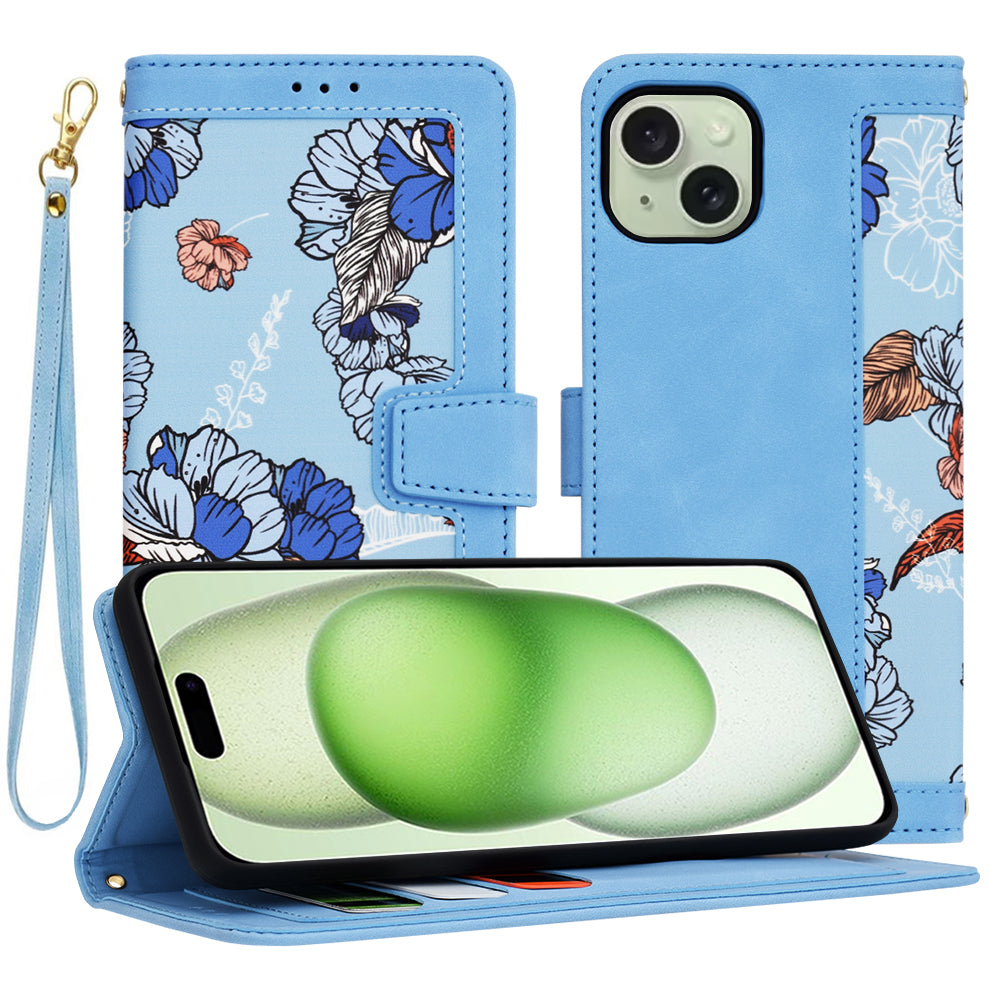 Custodia per Apple iPhone 15 Plus, Techsuit, FlipCraft, Blu
