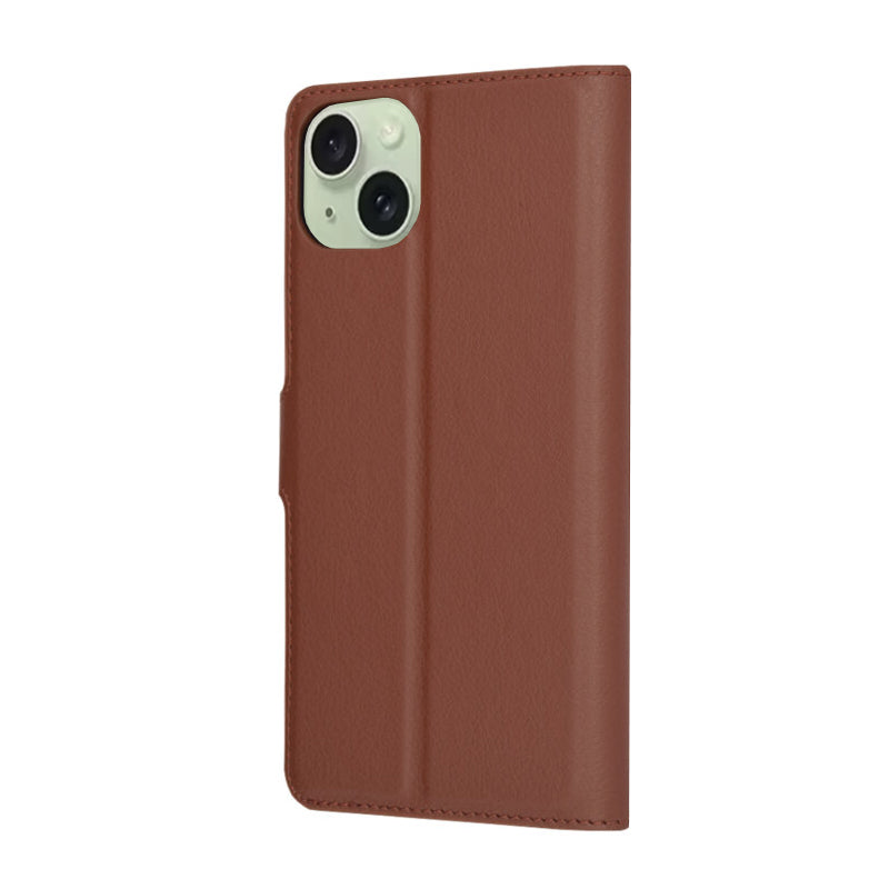 Custodia per Apple iPhone 15 Plus, Techsuit, Leather Folio, Marrone