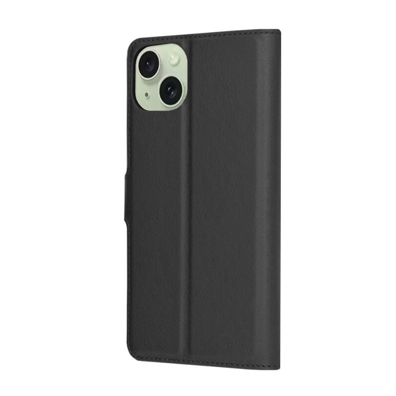 Coque pour Apple iPhone 15 Plus, Techsuit, Leather Folio, Noire