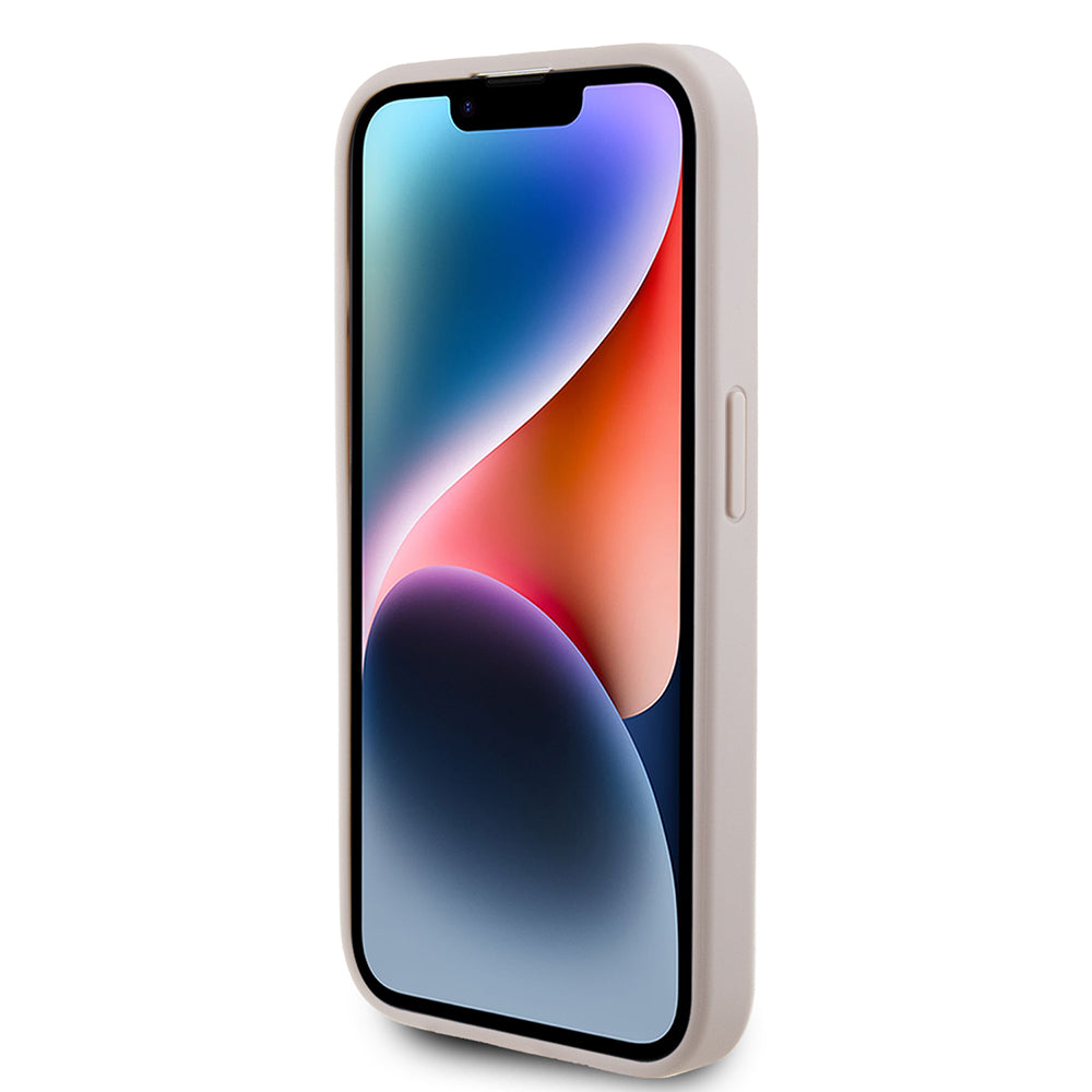 Étui pour Apple iPhone 15 Pro, Guess, Logo Métal Or 4G, Rose
