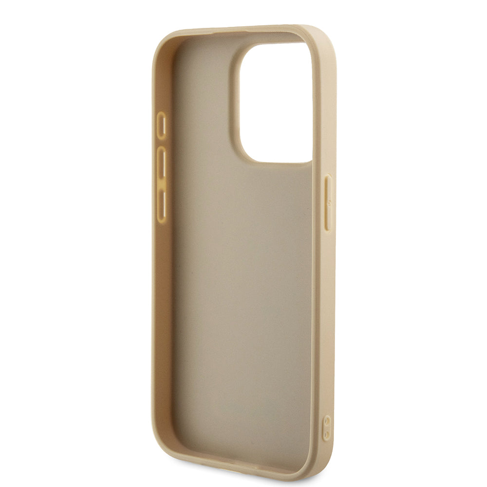 Hülle für Apple iPhone 15 Pro, Guess, Saffiano Iridescent Script, Gold