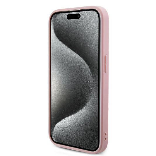 Étui pour Apple iPhone 15 Pro, Guess, Saffiano Iridescent Script, Rose