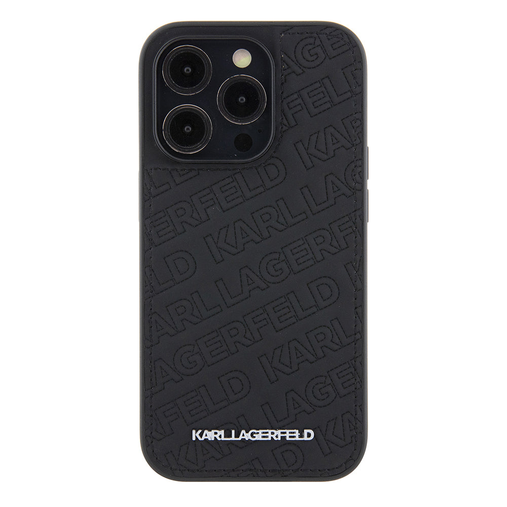 Custodia per Apple iPhone 15 Pro, Karl Lagerfeld, Diagonal Quilted K Pattern, Nera