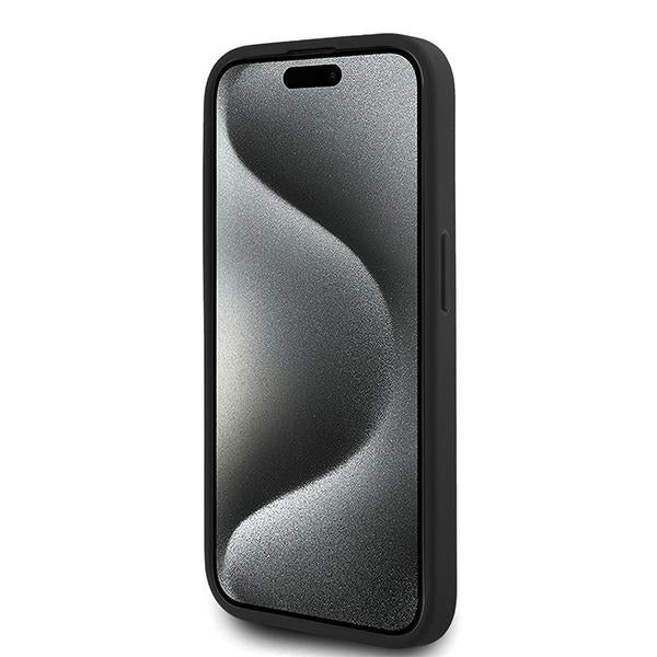 Custodia per Apple iPhone 15 Pro, Karl Lagerfeld, Diagonal Quilted Script, Nera