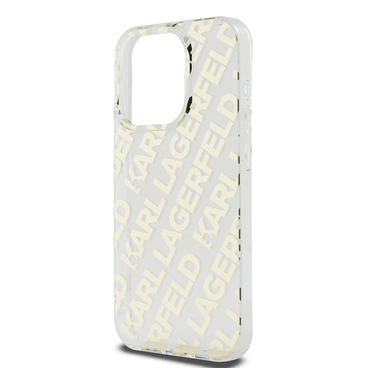 Hülle für Apple iPhone 15 Pro, Karl Lagerfeld, IML Electroplated Repeated Logo, Goldfarben