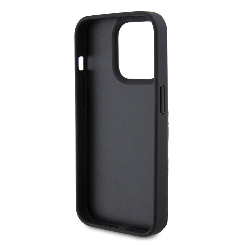 Étui pour Apple iPhone 15 Pro, Karl Lagerfeld, Saffiano Cardslots and Stand Monogram Choupette, Noir