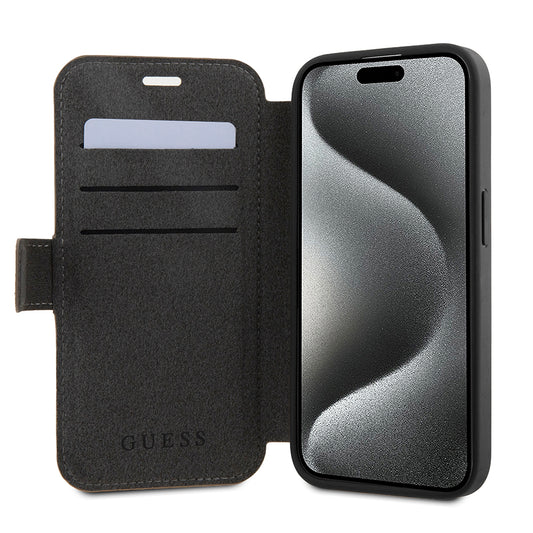 Custodia per Apple iPhone 15 Pro Max, Guess, 4G Book, Marrone