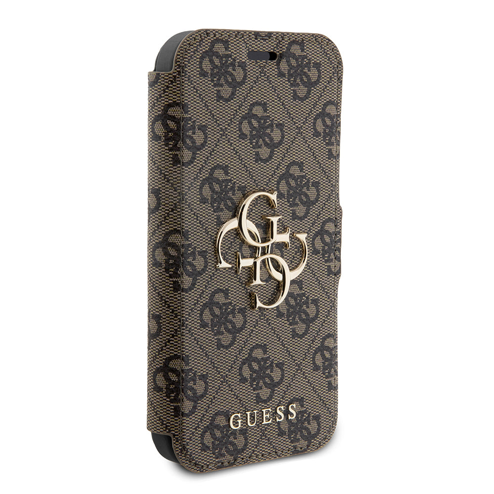 Custodia per Apple iPhone 15 Pro Max, Guess, 4G Book, Marrone