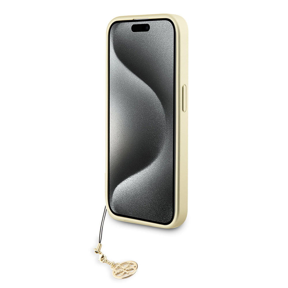 Case for Apple iPhone 15 Pro Max, Guess, 4G Charm, Gray