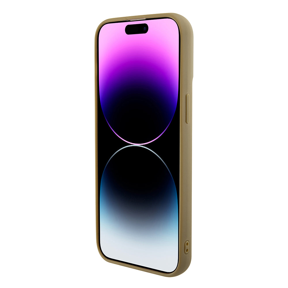 Custodia per Apple iPhone 15 Pro Max, Guess, Disco Metal Script, Dorata