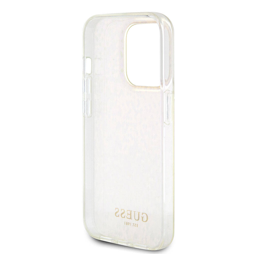 Hülle für Apple iPhone 15 Pro Max, Guess, IML Faceted Mirror Disco Iridescent, Rosa