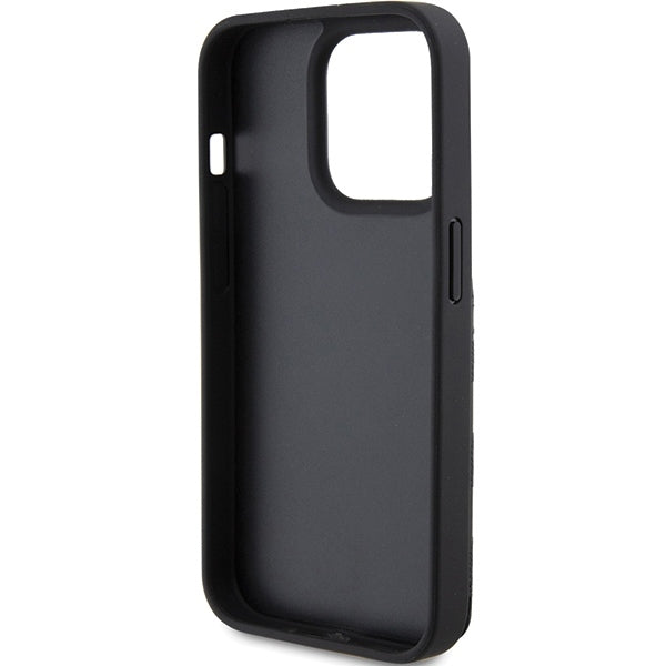 Custodia per Apple iPhone 15 Pro Max, Karl Lagerfeld, Saffiano Cardslots and Stand Monogram Ikonik Karl, Nera