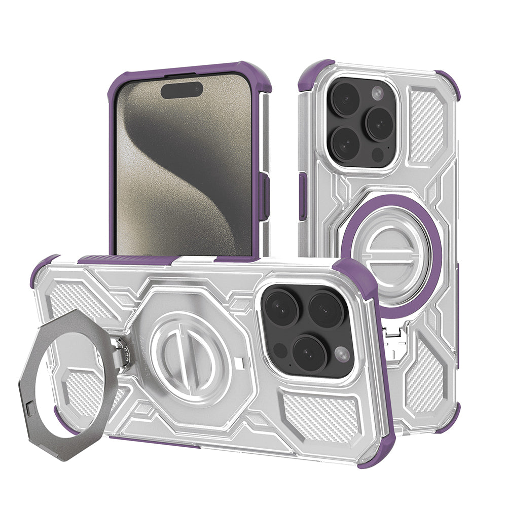 Custodia per Apple iPhone 15 Pro Max, Techsuit, Carbon Shield Pro, Viola