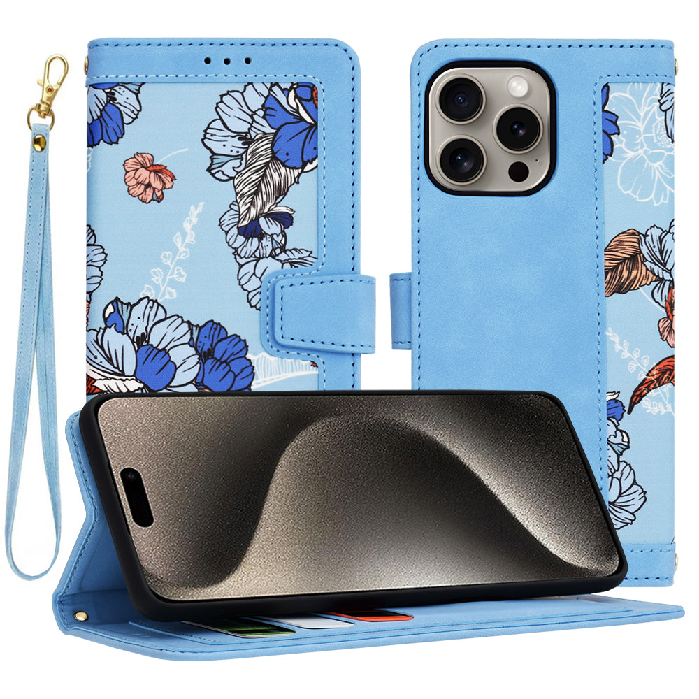 Custodia per Apple iPhone 15 Pro Max, Techsuit, FlipCraft, Blu