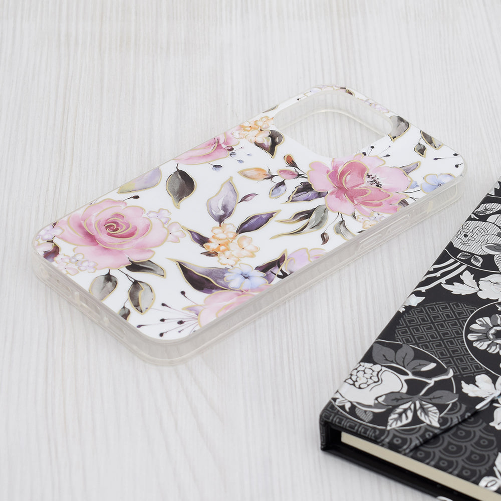Custodia per Apple iPhone 15 Pro Max, Techsuit, Marble, Bianca