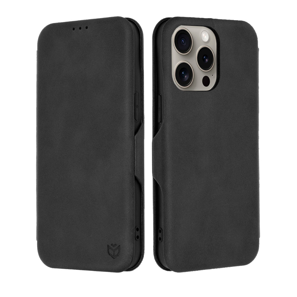 Custodia per Apple iPhone 15 Pro Max, Techsuit, Safe Wallet Plus, Nera