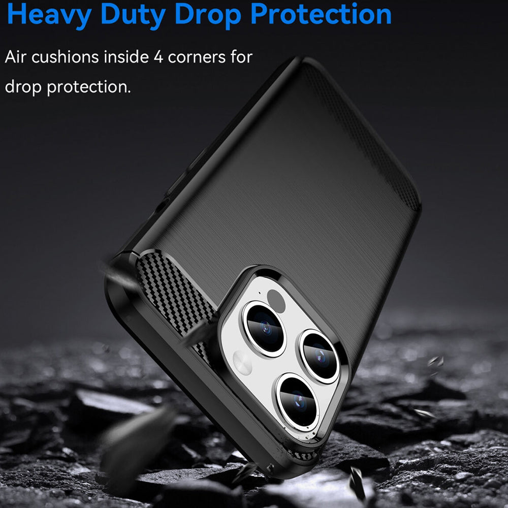 Custodia per Apple iPhone 15 Pro, Techsuit, Carbonio, Nera