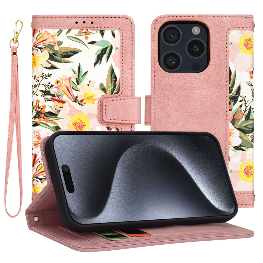 Custodia per Apple iPhone 15 Pro, Techsuit, FlipCraft, Rosa
