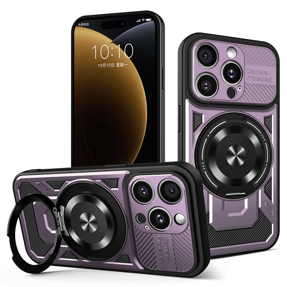 Custodia per Apple iPhone 15 Pro, Techsuit, RuggedCam, Viola