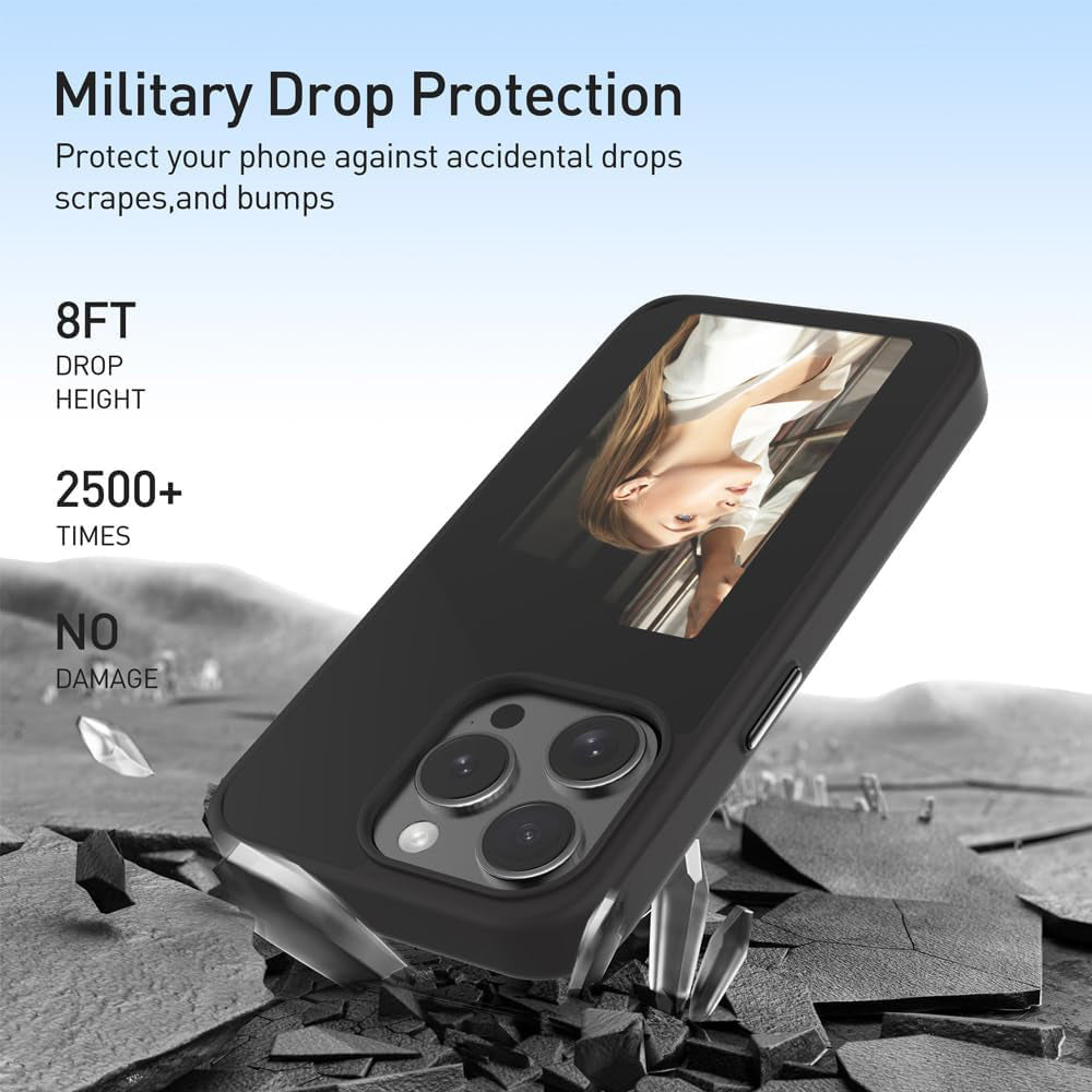Custodia per Apple iPhone 15 Pro, Techsuit, SmartScreen NFC, Nera