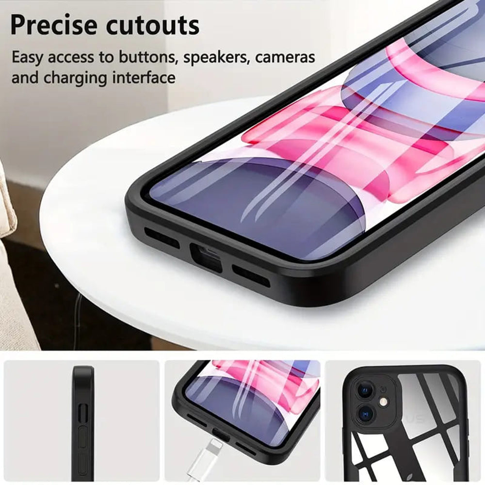 Custodia per Apple iPhone 15, Techsuit, ColorVerse 360, Nera