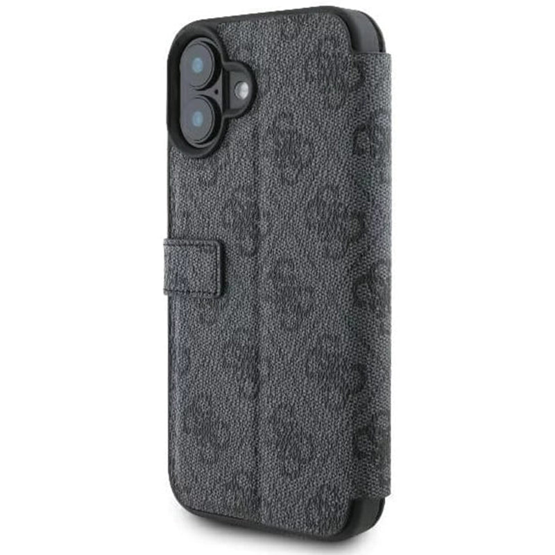 Custodia per Apple iPhone 16, Guess, 4G Book, Nera
