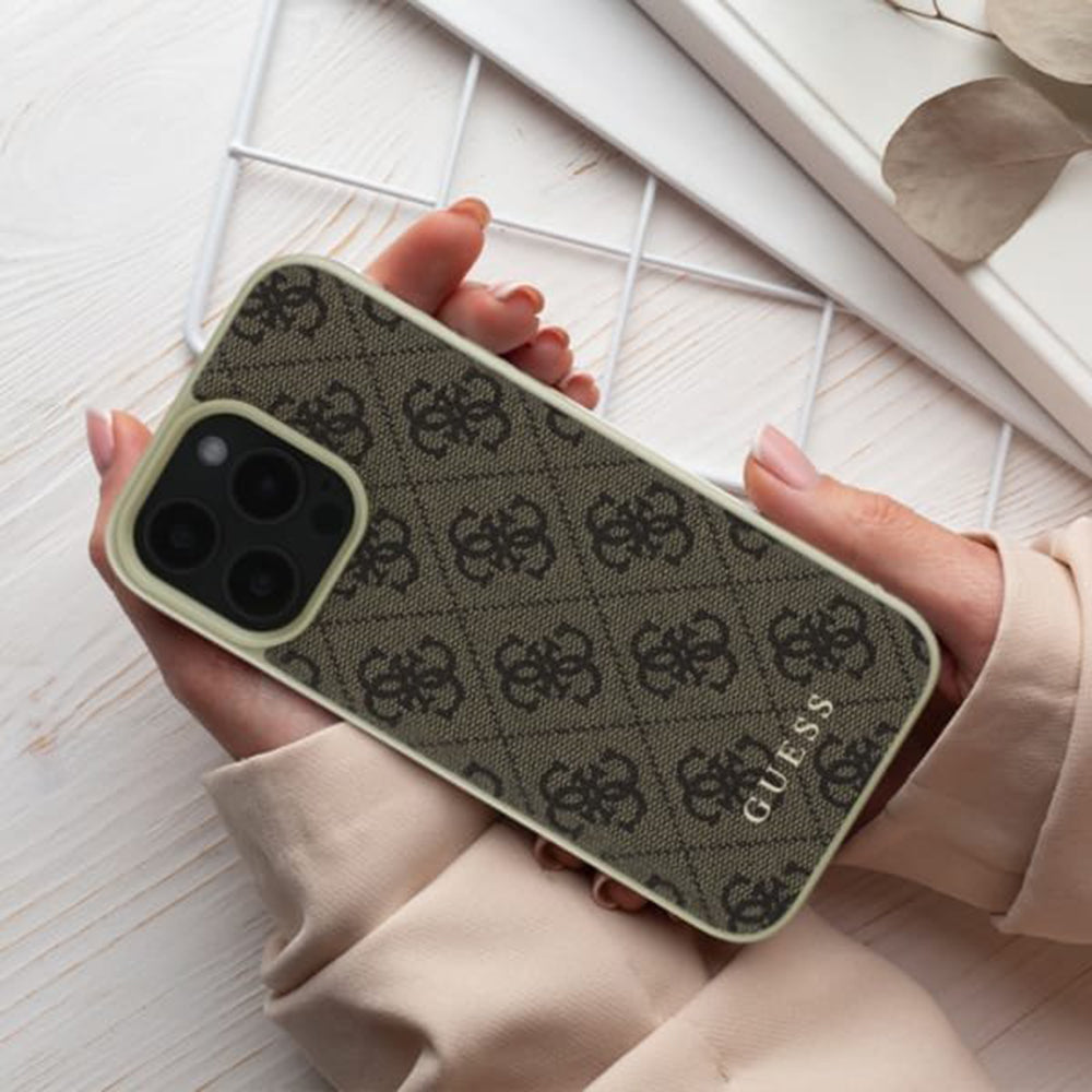 Custodia per Apple iPhone 16, Guess, 4G Charm, Nera