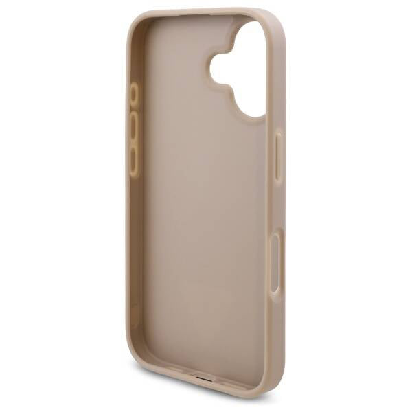 Étui pour Apple iPhone 16, Guess, logo Triangle 4G, Blanc