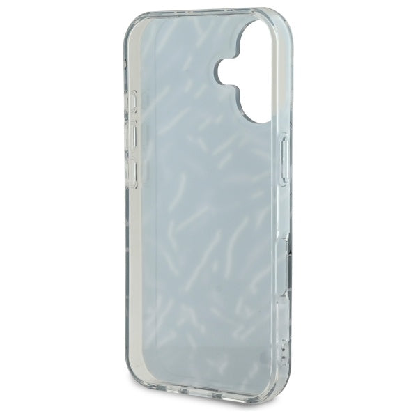 Hülle für Apple iPhone 16, Karl Lagerfeld, Zebra mit Kordelband, Lila